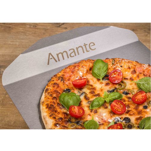 Hainser Pizzaofen AMANTE PICCOLO mit Pizzaschaufel mit Biscotto Steinplatte Aufheizzeit 15 Minuten