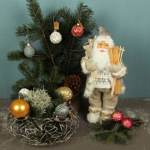 Nikolaus aus Textil und Kunststoff grau 46cm 