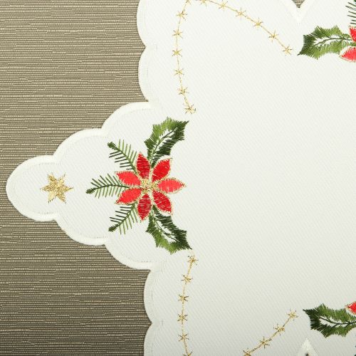 Plauener Spitze Weihnachtsdecke Christstern 28cm Zierdeckchen Weihnachtsstickerei