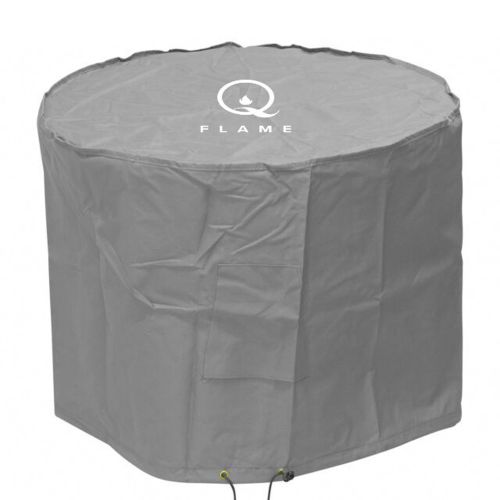 QFlame Feuerschale aus hochreinem Quarzglas Ø 56cm inkl. Metallfuss Deckel und Wetterschutz