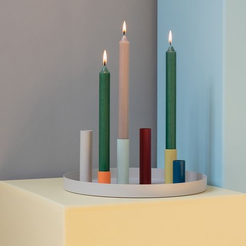 Remember Magnetischer Kerzenhalter Luna 6 farbige Kerzenhalter flexibel mit Tablett