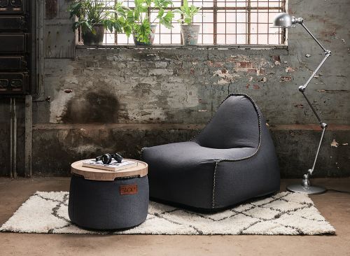 SACKit Sitzhocker rund RETROit Canvas DRUM Sand 