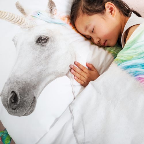 SNURK Bettwäsche Unicorn weiß 100% Bio-Baumwolle 135x200cm