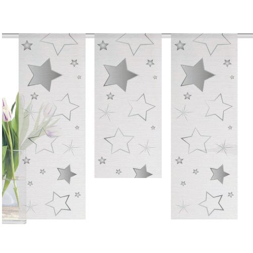 Schmidtgard Panneaux STARS mit Motiv 3-teilig  mit Querstreifen Bambus Optik digital bedruckt