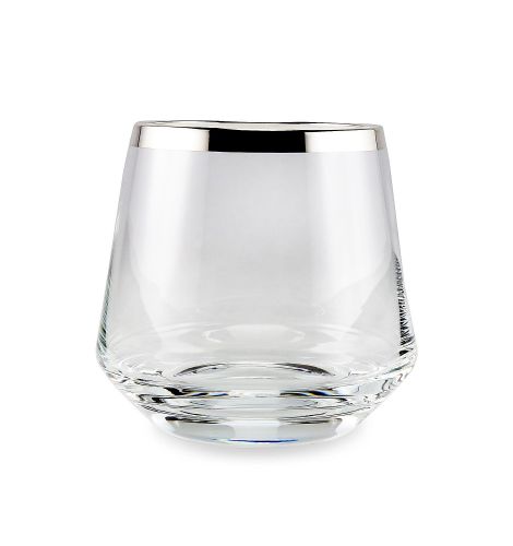 Sonja Quandt Whiskyglas Avantgarde Kristallglas mit Silberrand