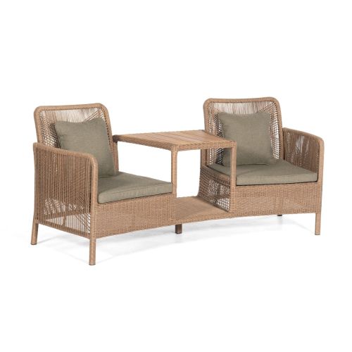 SonnenPartner Duo-Lounge Sitzgruppe LUNA honey braun