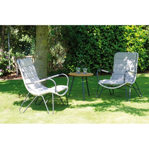 SonnenPartner Loungesessel CHARITE silbergrau Gartensessel Gestell aus Aluminium in anthrazit