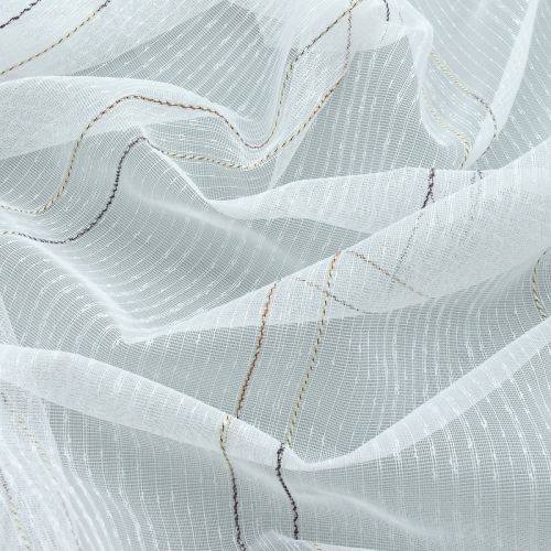Store Gardinenstoff Gelenau Kordel Längsstreifen weiß bunt Höhe: 260 cm transparent mit Bleiband