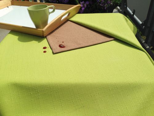 Tischdecke Leinenoptik mit Fleckschutz gelb 100x100cm 