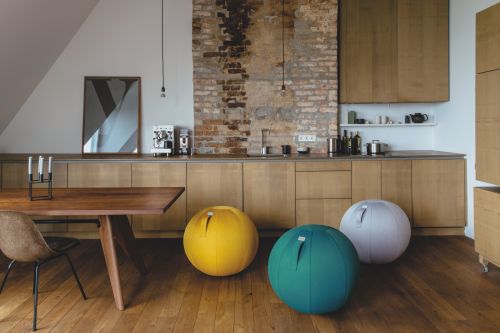 VLUV LEIV ergonomischer Sitzball 60-65cm Stone robuste hochwertige canvas-ähnliche Stoffqualität