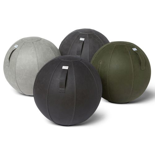 VLUV Sitzball BOL VEGA Kunstleder Dark Grey 65cm für gesundes und aufrechtes Sitzen