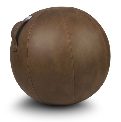 VLUV VEEL Lederimitat-Sitzball 60-65cm Cognac