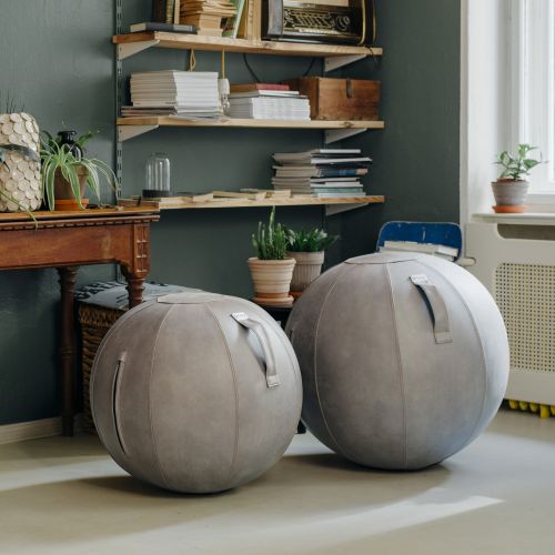 VLUV VEEL Lederimitat-Sitzball 70-75cm Schlamm ergonomisches Sitzmöbel Elegant wie Leder samtig wie Stoff