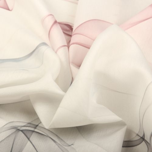 Waldorf Blickdicht Vorhangstoff Deko Grafisch Rauchwolke rose grau natur