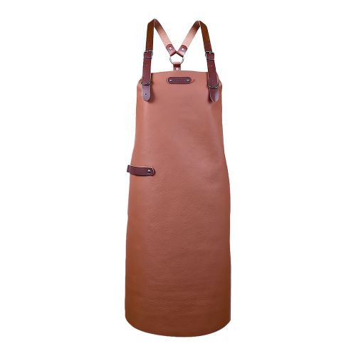 Xapron Lederschürze BOVINE mit Schulterband cognac