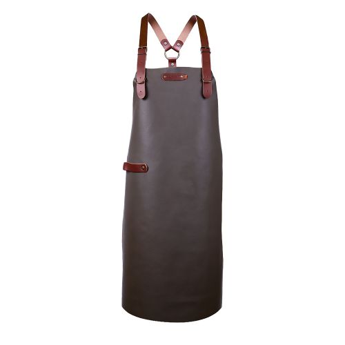 Xapron Lederschürze BOVINE mit Schulterband taupe