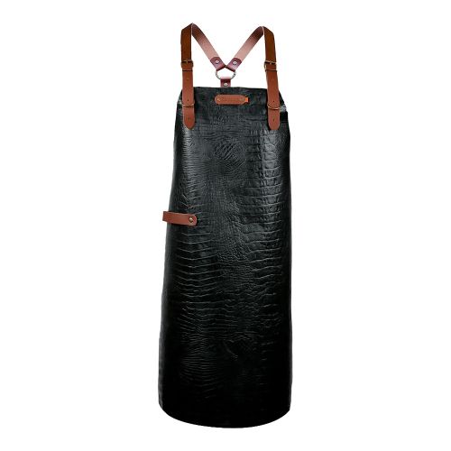 Xapron Lederschürze NEW YORK CAIMAN mit Schulterband black
