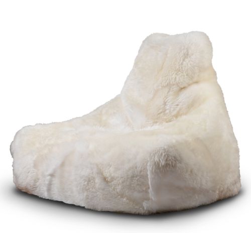 b-bag extreme lounging Sitzsack mighty-b Sheepskin FUR White 