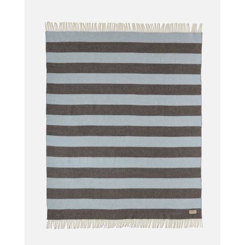 eskimo Decke Stripes Streifen braun ciel Schweizer Merino-Wolldecke zweifarbig