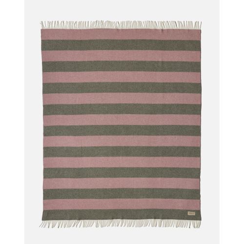 eskimo Decke Stripes Streifen oliv rose Schweizer Merino-Wolldecke zweifarbig