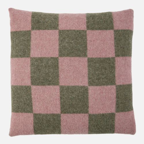eskimo Kissen Checks Schachbrett olive rose