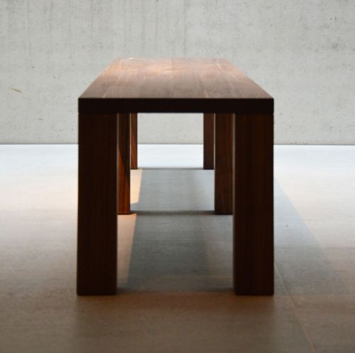 jankurtz Bank LEOS nussbaum 45x200cm Platte Nussbaumfurnier 3,6cm 6 Beine