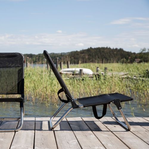 jankurtz Fiam QUICK Strandstuhl schwarz Aluminiumgestell und Bezug aus Kunstgewebe