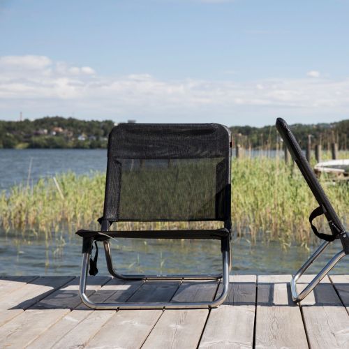 jankurtz Fiam QUICK Strandstuhl schwarz Aluminiumgestell und Bezug aus Kunstgewebe
