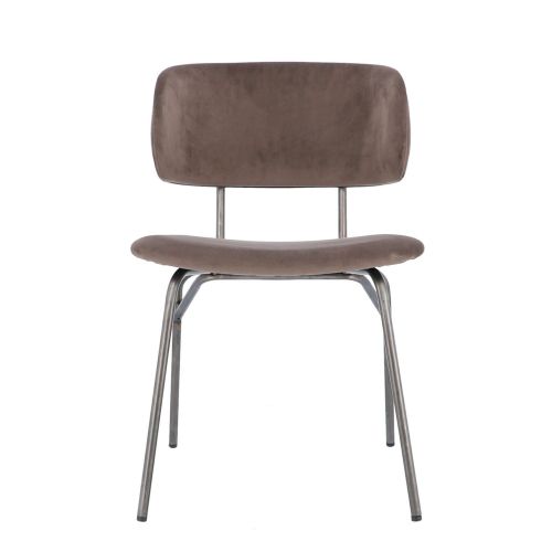 jankurtz GIULIA Stuhl taupe 46 cm Gestell aus Stahlrohr und Samtbezug