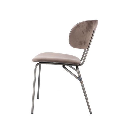 jankurtz GIULIA Stuhl taupe 46 cm Gestell aus Stahlrohr und Samtbezug