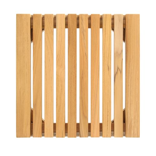 jankurtz Hocker Beistelltisch NICE Teakholz natur Höhe 40cm dekorativer Lamellen Holzhocker