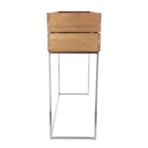 jankurtz MINI GARDEN Pflanzenbehälter 90x100 cm Teakholz und Gestell aus Edelstahl