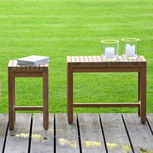 jankurtz SAMOA FLOWER Beistelltisch 40x50 cm Beistelltisch aus massivem Teakholz