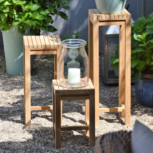 jankurtz SAMOA FLOWER Beistelltisch 40x50 cm Beistelltisch aus massivem Teakholz