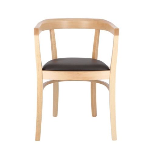 jankurtz Stuhl ARTHUR mit Armlehnen Designstuhl aus Holz mit Sitzfläche aus Leder
