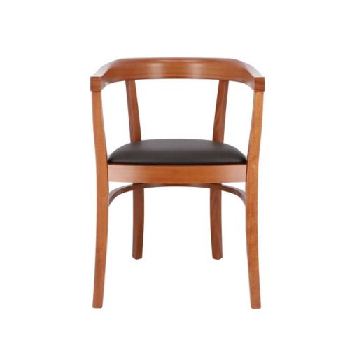 jankurtz Stuhl ARTHUR mit Armlehnen Designstuhl aus Holz mit Sitzfläche aus Leder