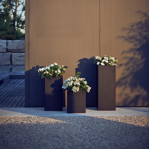 jankurtz Vase PLANTER schwarz Höhe 60cm Blumenkübel mit Rollen und Einlegeboden